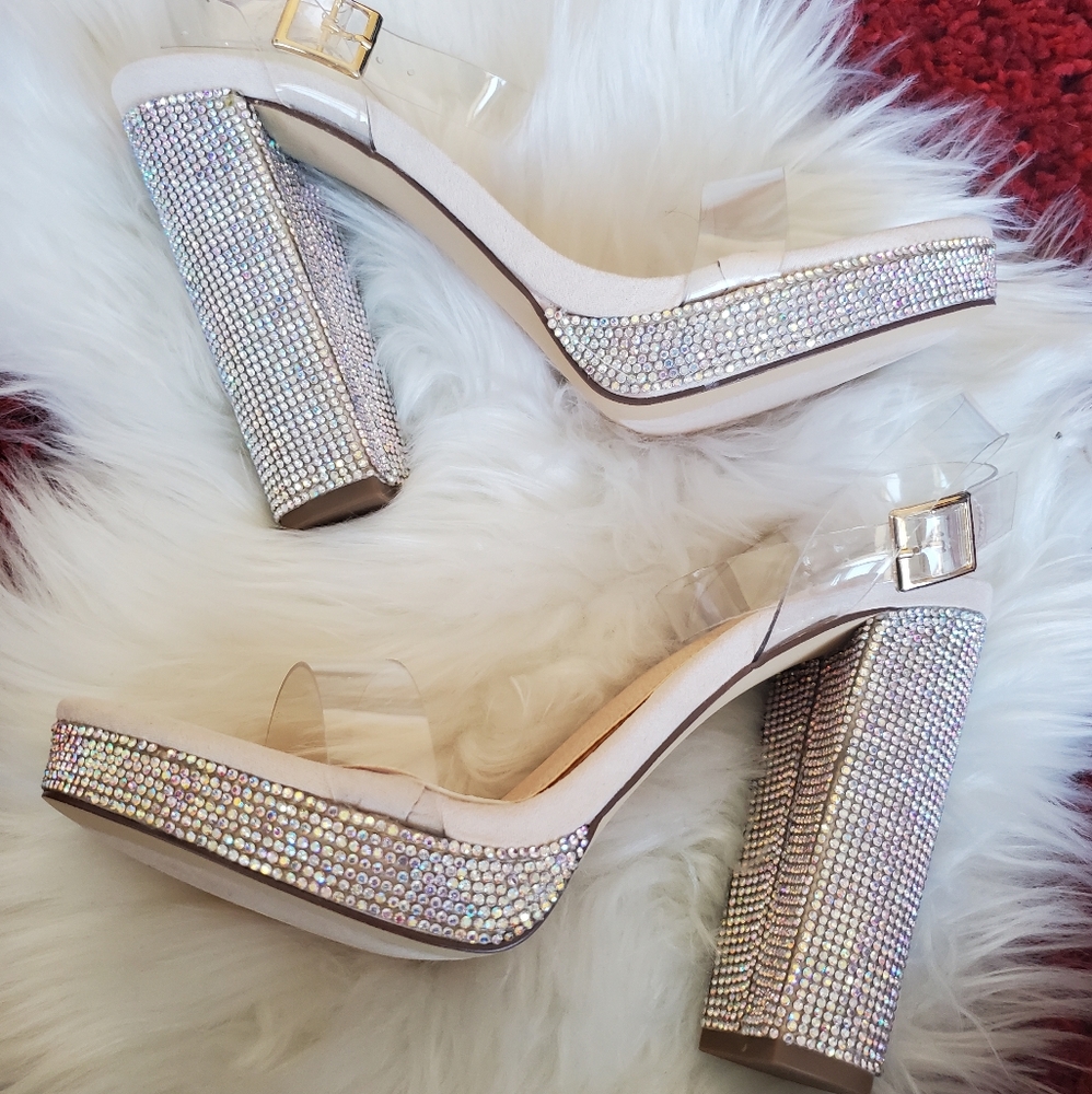 🆕️ PLATFORM SANDALS WITH RHINESTONE DETAIL
